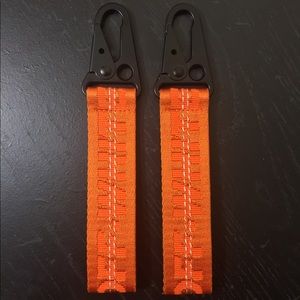 Orange Off-White industrial belt keychain
